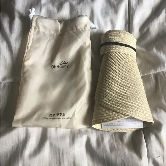 Oh Sunny beige visor hat with carryon bag NWT - Picture 8 of 8